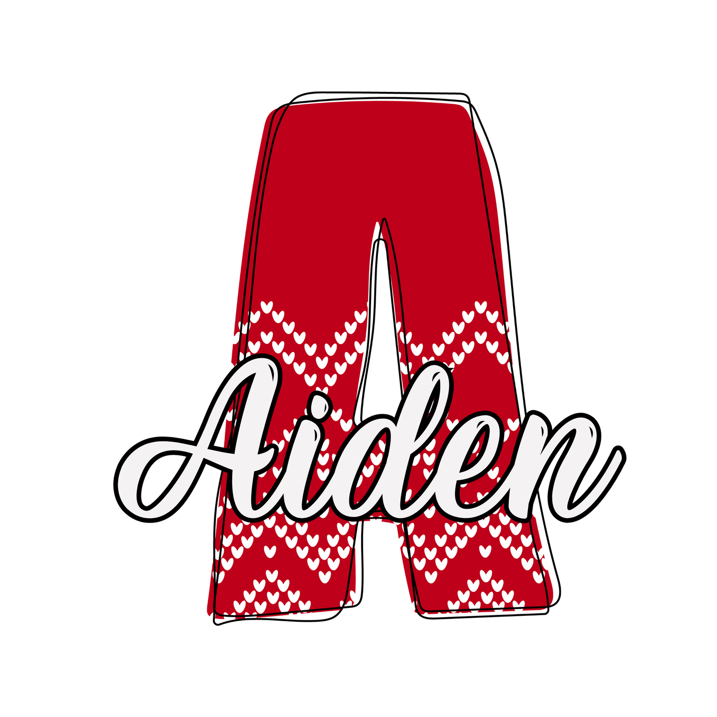 Christmas Initial Teddy Bear