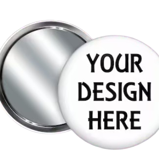 Custom 3 inch Mirror Back Button