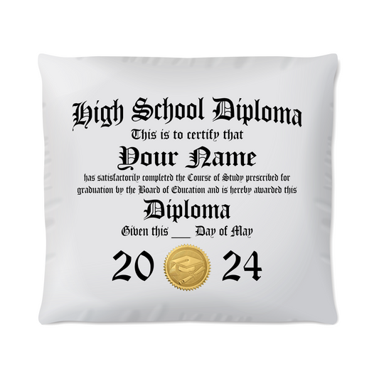 High School Diploma Pillow